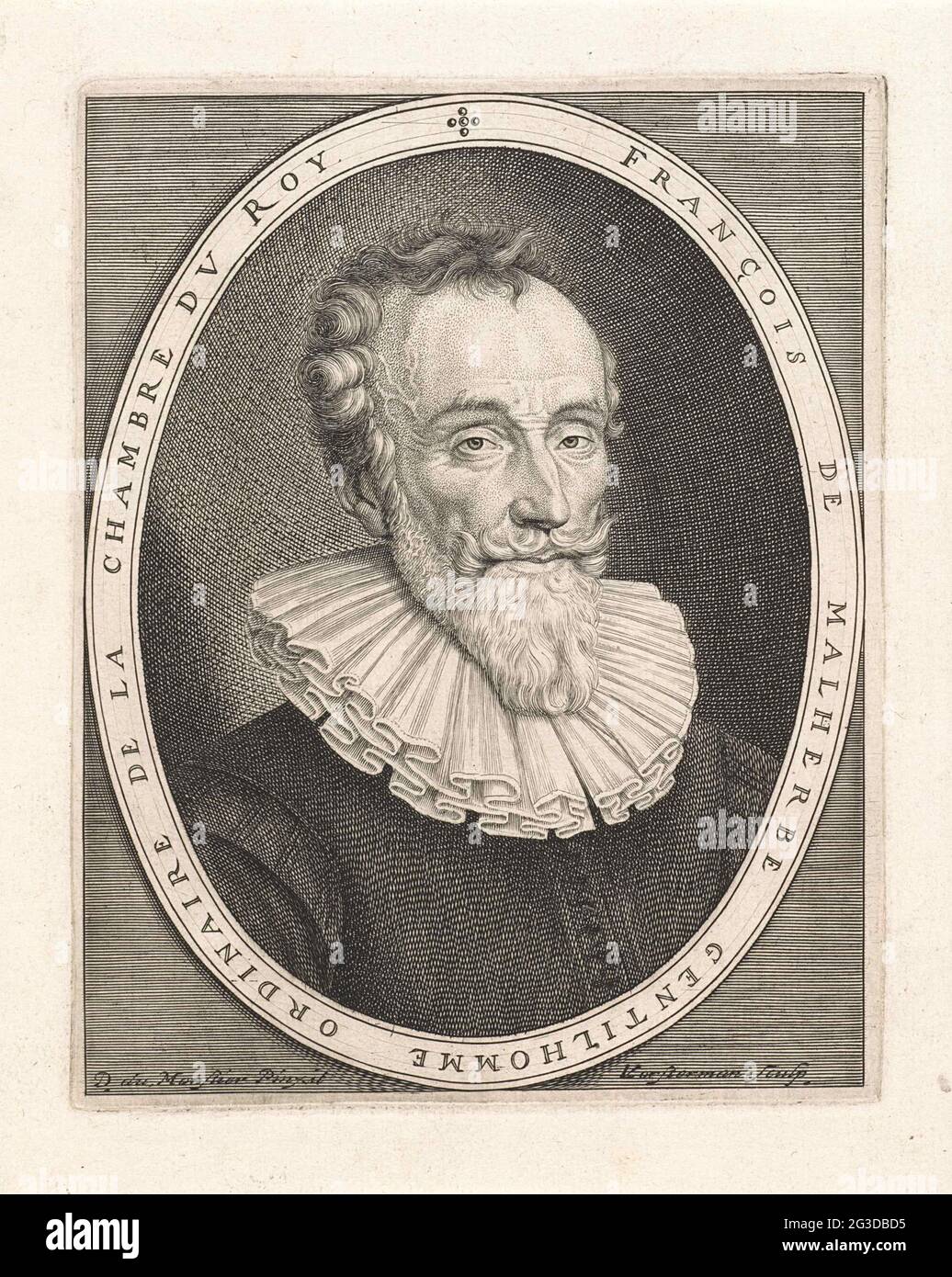 Porträt von François de Malherbe. Porträt des französischen Dichters François de Malherbe. Stockfoto