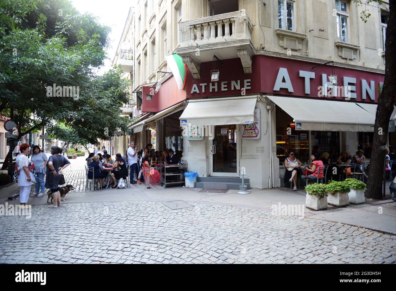 Athene patisera Café in Sofia, Bulgarien. Stockfoto