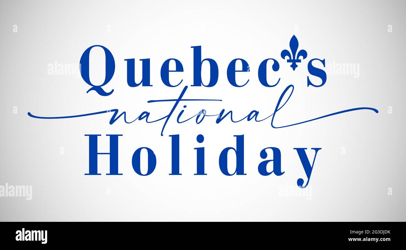 Quebecs Konzept für den Nationalfeiertag. Tag der kreativen Grüße von Quebec. Isolierte abstrakte Designvorlage. St. Jean-Baptiste Day. Dekorative Cou Stock Vektor