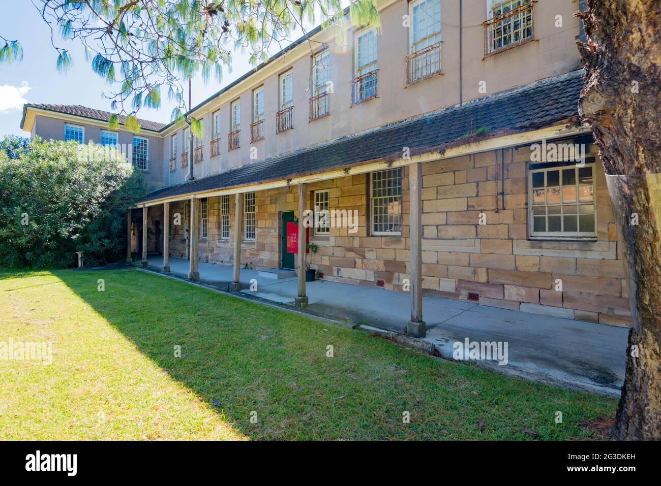 Teil des Gladesville Psychiatric Hospital im kolonialen georgianischen Stil in Sydney, Australien, das ab 1838-1993 in Betrieb war Stockfoto