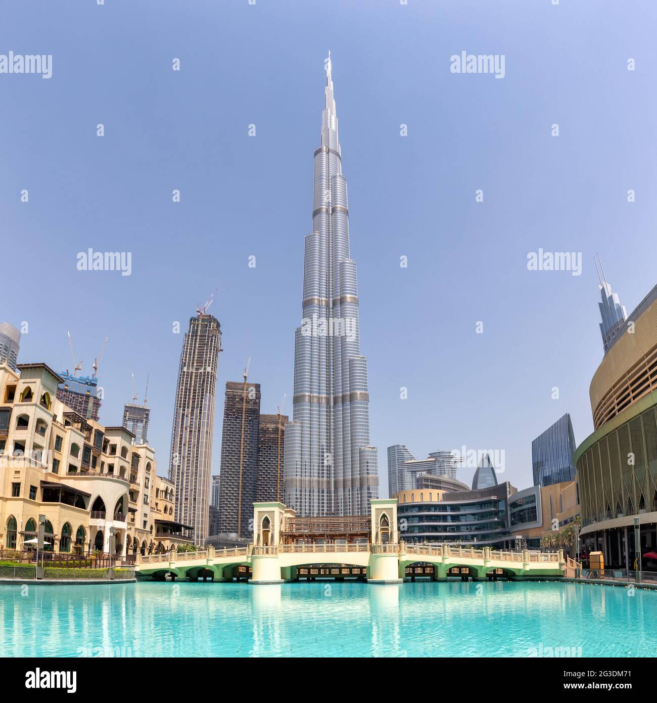 Dubai Burj Khalifa Kalifa Wolkenkratzer Gebäude Skyline Architektur Mall in Vereinigte Arabische Emirate Stadt Stockfoto