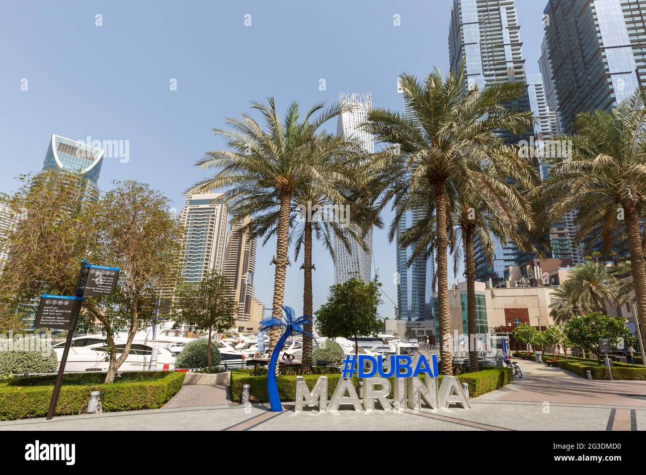 Dubai Marina Skyline Architektur Gebäude Reisen in Vereinigte Arabische Emirate Stadt Stockfoto