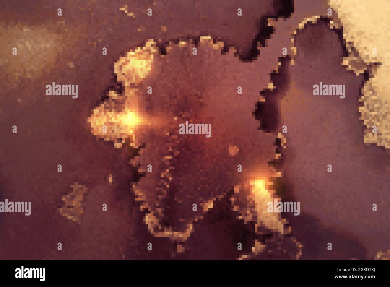 Die Struktur aus Weinrot, kastanienfarbenem und goldenem Marmor mit funkelnden Reflexen ist abstrakt. Vektor Hintergrund in Alkoholtinte Technik mit Glitzer. Vorlage für Banner, Stock Vektor