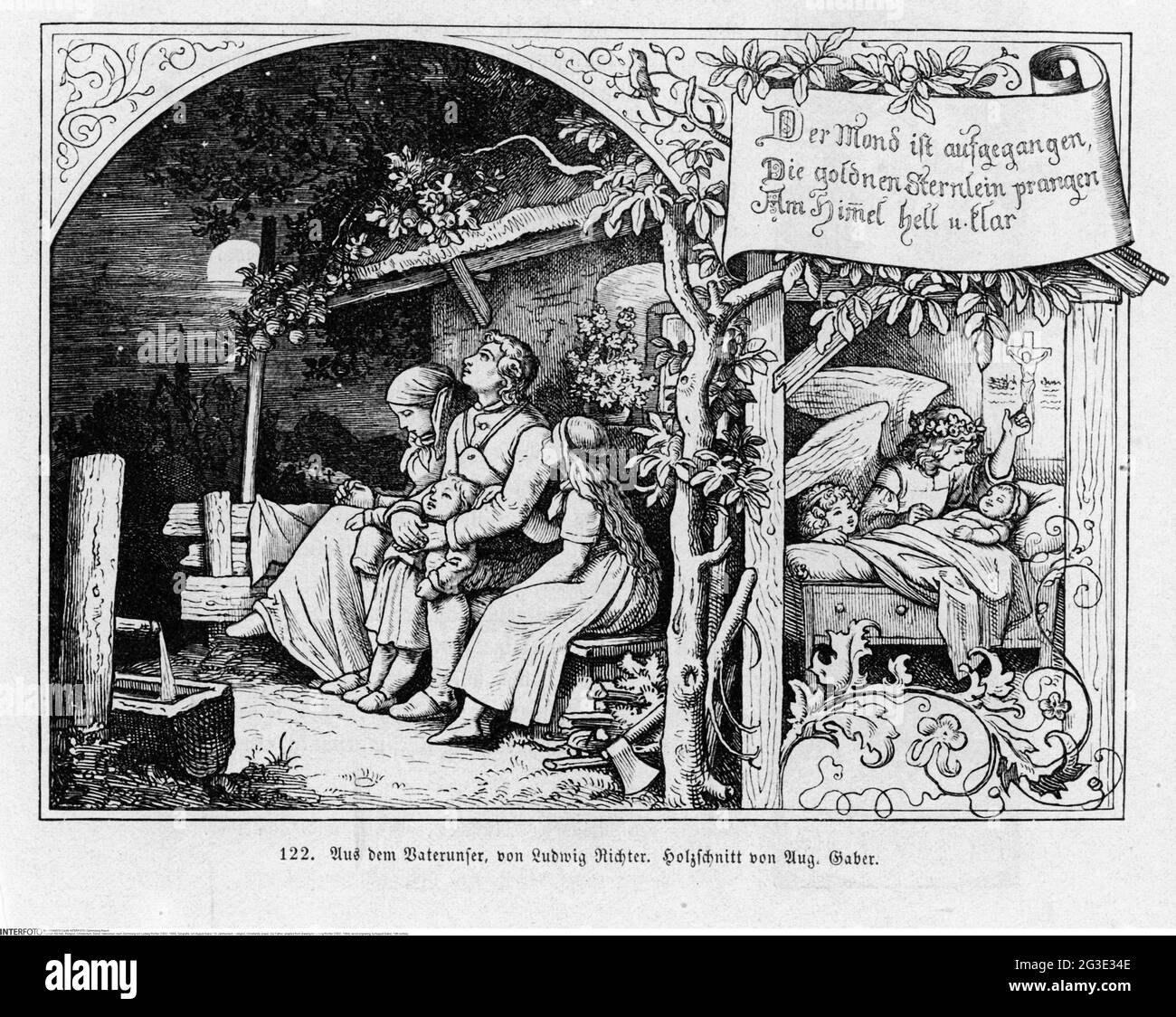 Religion, Christentum, Gebet, unser Vater, nach Zeichnung von Ludwig Richter (1803 - 1884), ARTIST'S COPYRIGHT MUSS NICHT GELÖSCHT WERDEN Stockfoto