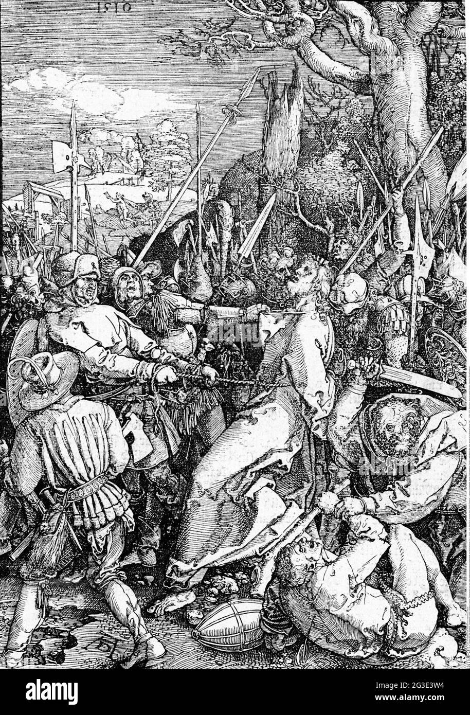 Religion, Christentum, Jesus Christus, Leidenschaft, Christus wird von den Juden gefangen genommen, Holzschnitt, ARTIST'S COPYRIGHT MUSS NICHT GELÖSCHT WERDEN Stockfoto