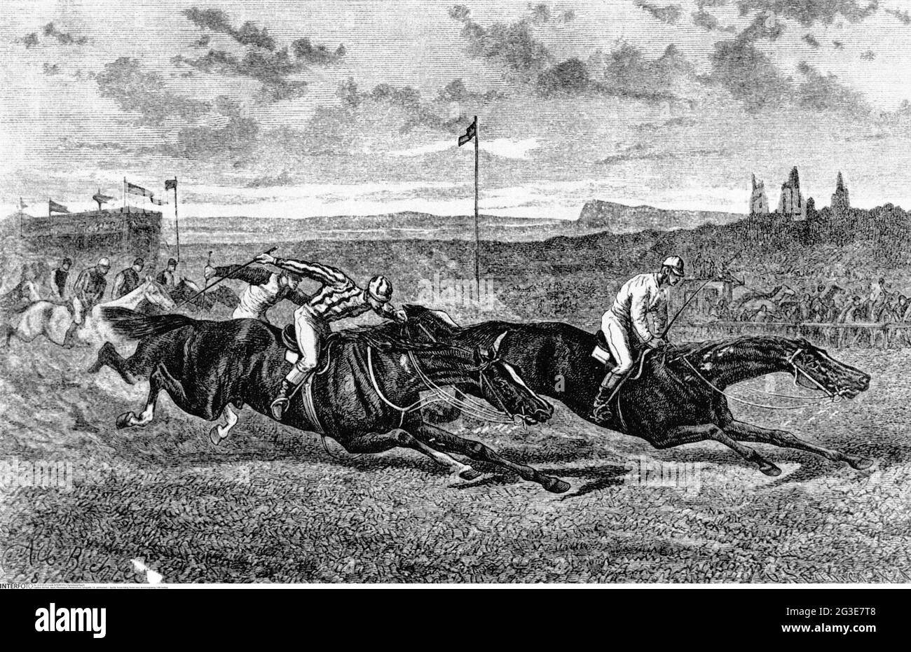 Sport, Reiten, Pferderennen, Holzstich, 19. Jahrhundert, DAS URHEBERRECHT VON ARTIST'S DARF NICHT GELÖSCHT WERDEN Stockfoto