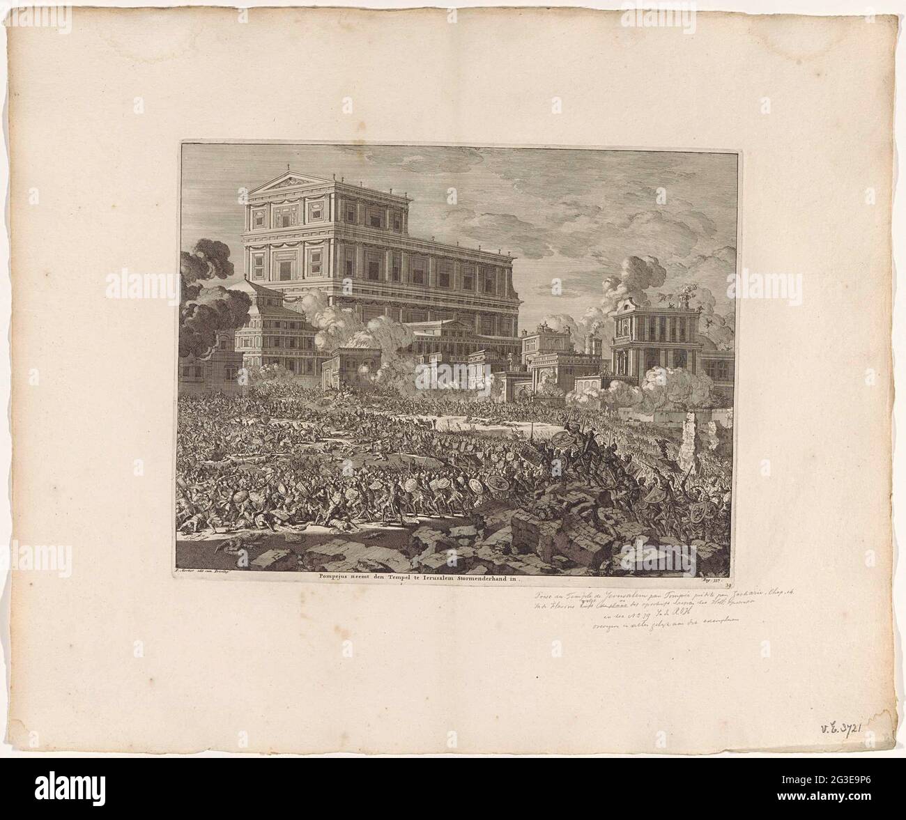 Pompeius erobert den Tempel in Jerusalem, Pompejus bringt den Tempel nach Jerusalem. . Stockfoto