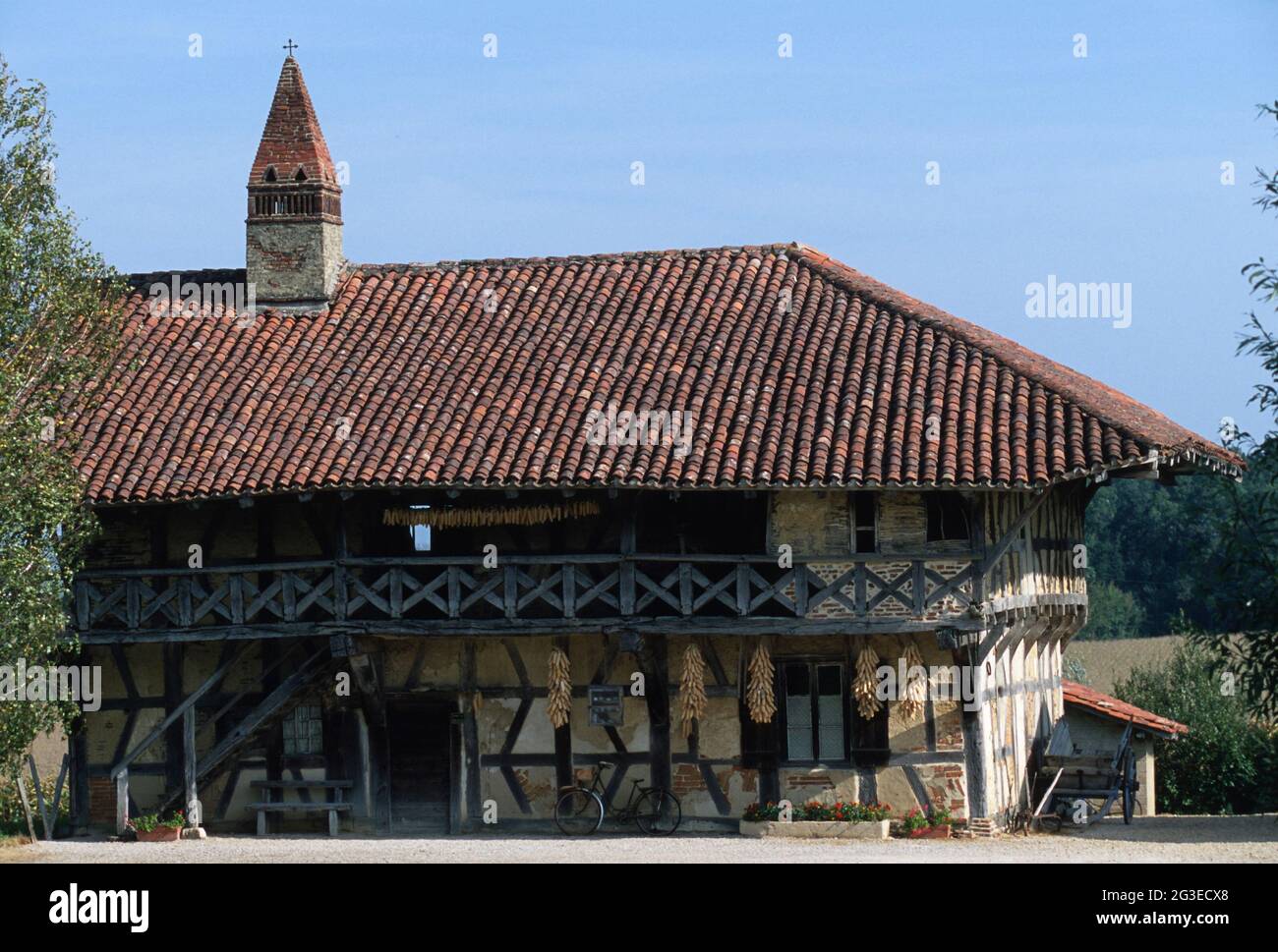 FRANCE. AIN (01) COURTES ECOMUSEE OF DRILL FIRM BRESSANE A HALF TIMBERING XVII CENTURY Stockfoto