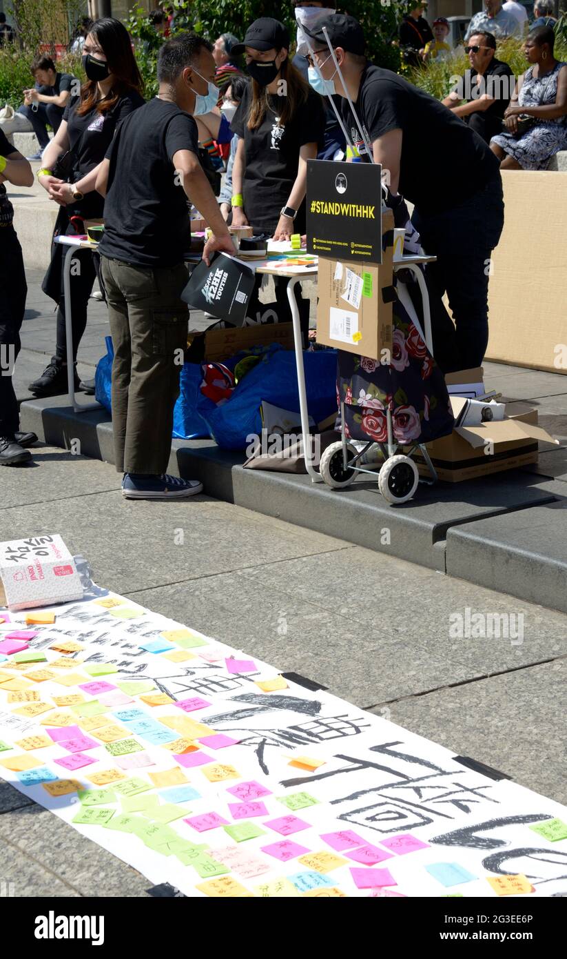 Freier Protest in Hongkong, Message Board Stockfoto