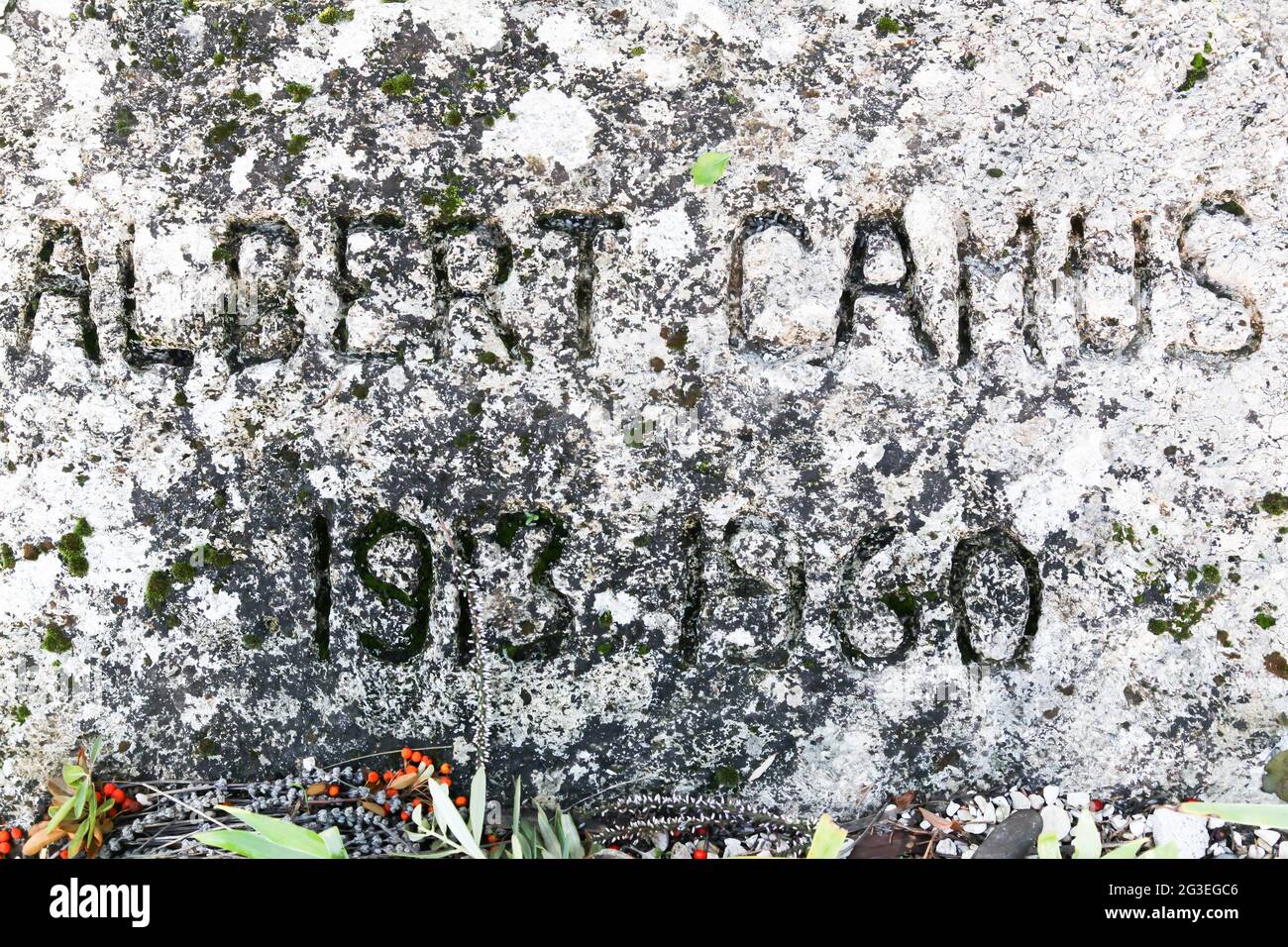 Grab von Albert Camus in Lourmarin, Provence, Frankreich Stockfoto