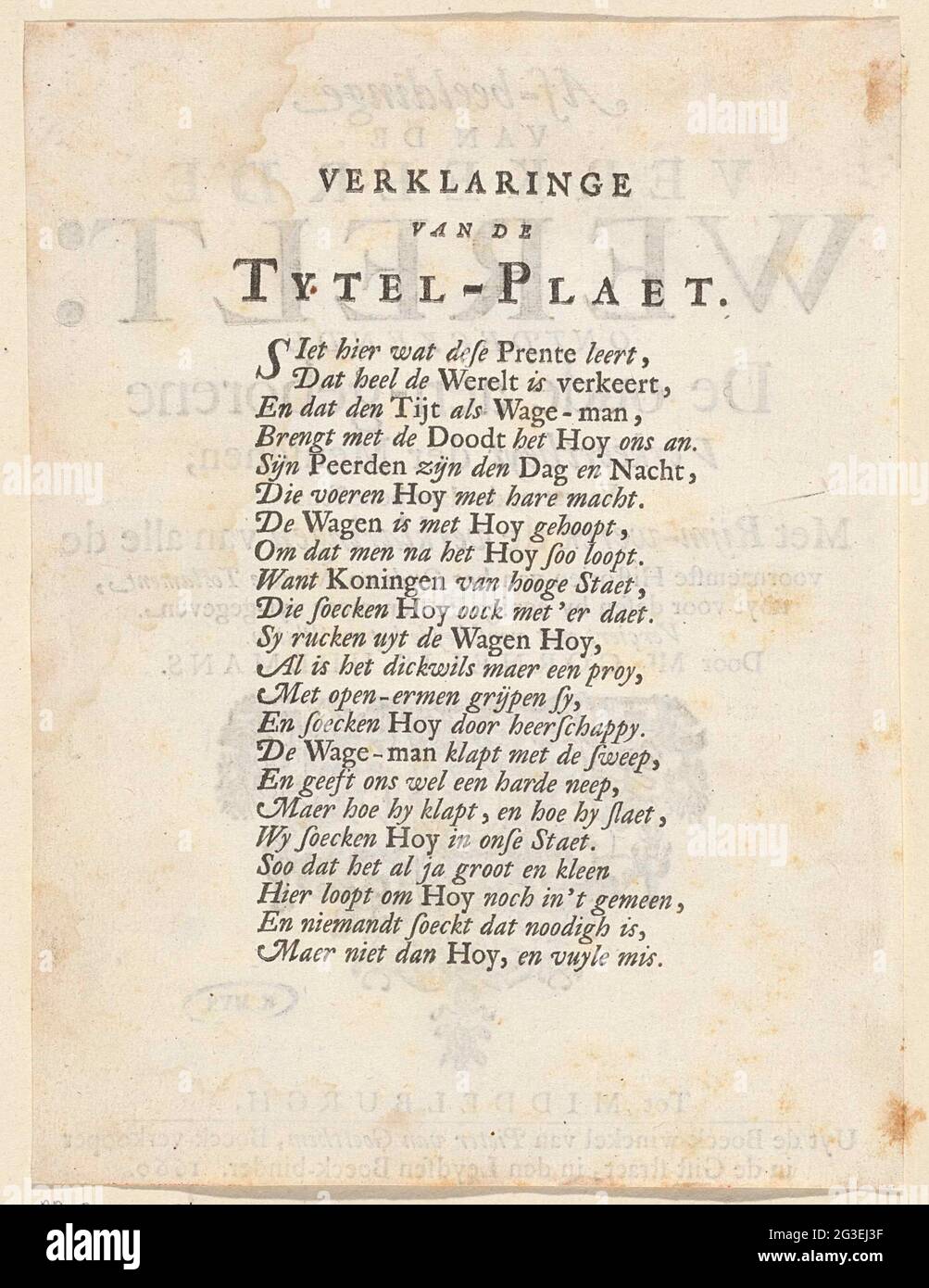 Titelseite für: C. Udemans, AF-Bild aus den falschen Welten, 1660 ... Stockfoto