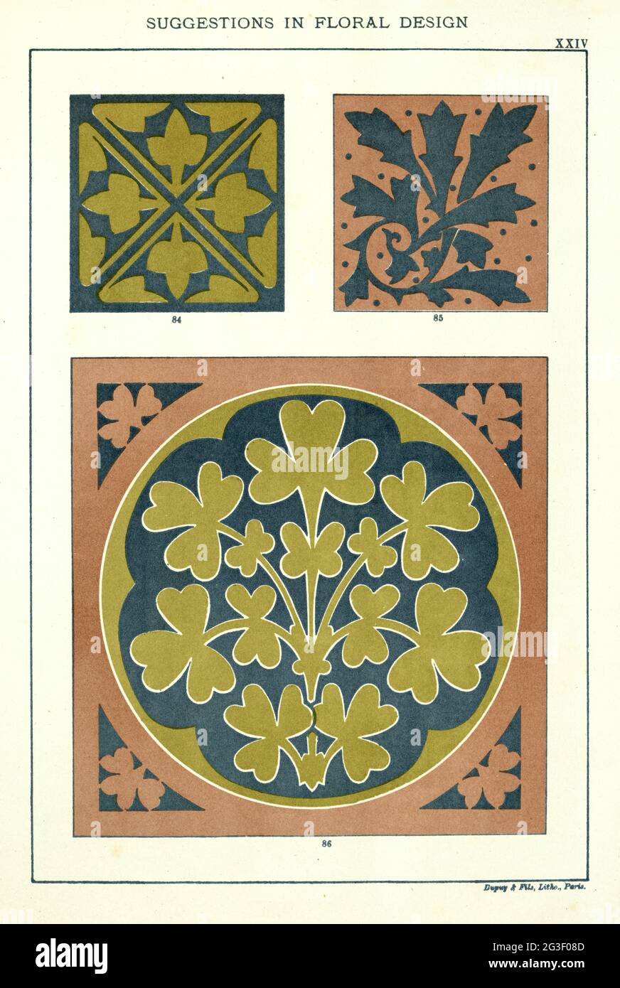 Vorschläge im floralen Design, viktorianisches 19. Jahrhundert Stockfoto