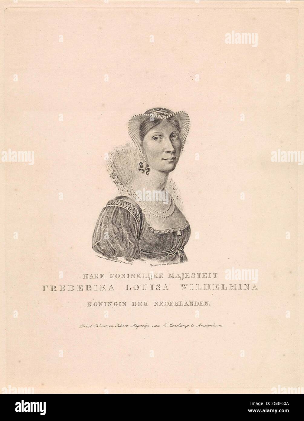 Porträt von Wilhelmina Frederica Louisa (Königin der Niederlande). . Stockfoto