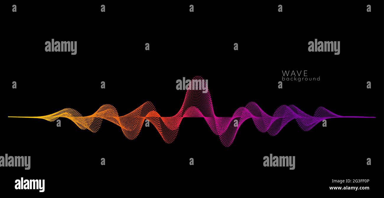 Vektorhintergrund mit abstrakten farbigen Wellenpunkten Stock Vektor