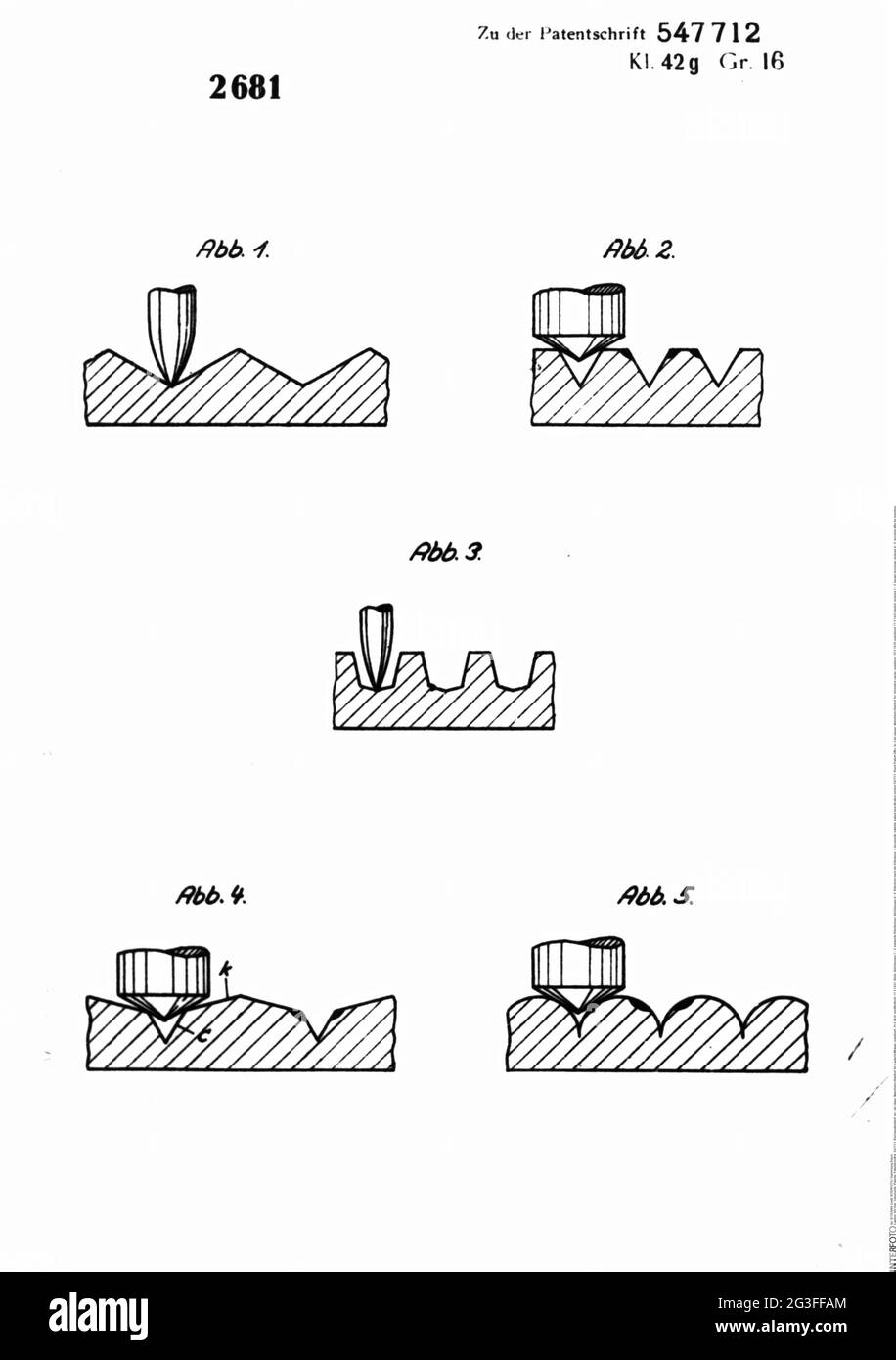 Unterlagen, Patente, Patentschrift Nummer 547712, Reichspatentamt, an: Carl Jaeger, ARTIST'S COPYRIGHT MUSS NICHT FREIGEGEBEN WERDEN Stockfoto