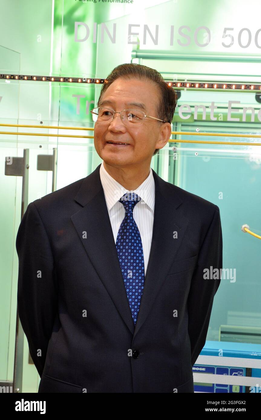 Chinas Premierminister Wen Jiabao auf der Hannover Messe 2012 Stockfoto