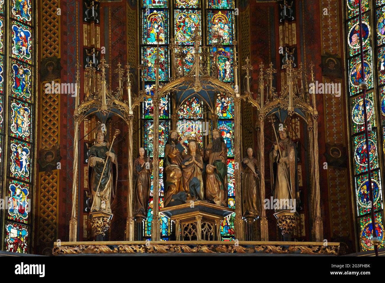 Veit Stoss Altar in der St. MaryÂ´s Kirche in Krakau Stockfoto
