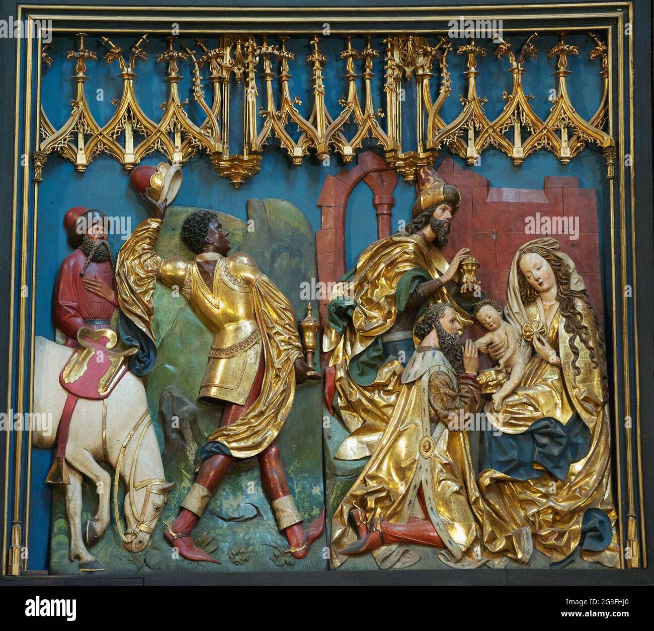 Stück von Veit Stoss Altar in Krakau Stockfoto