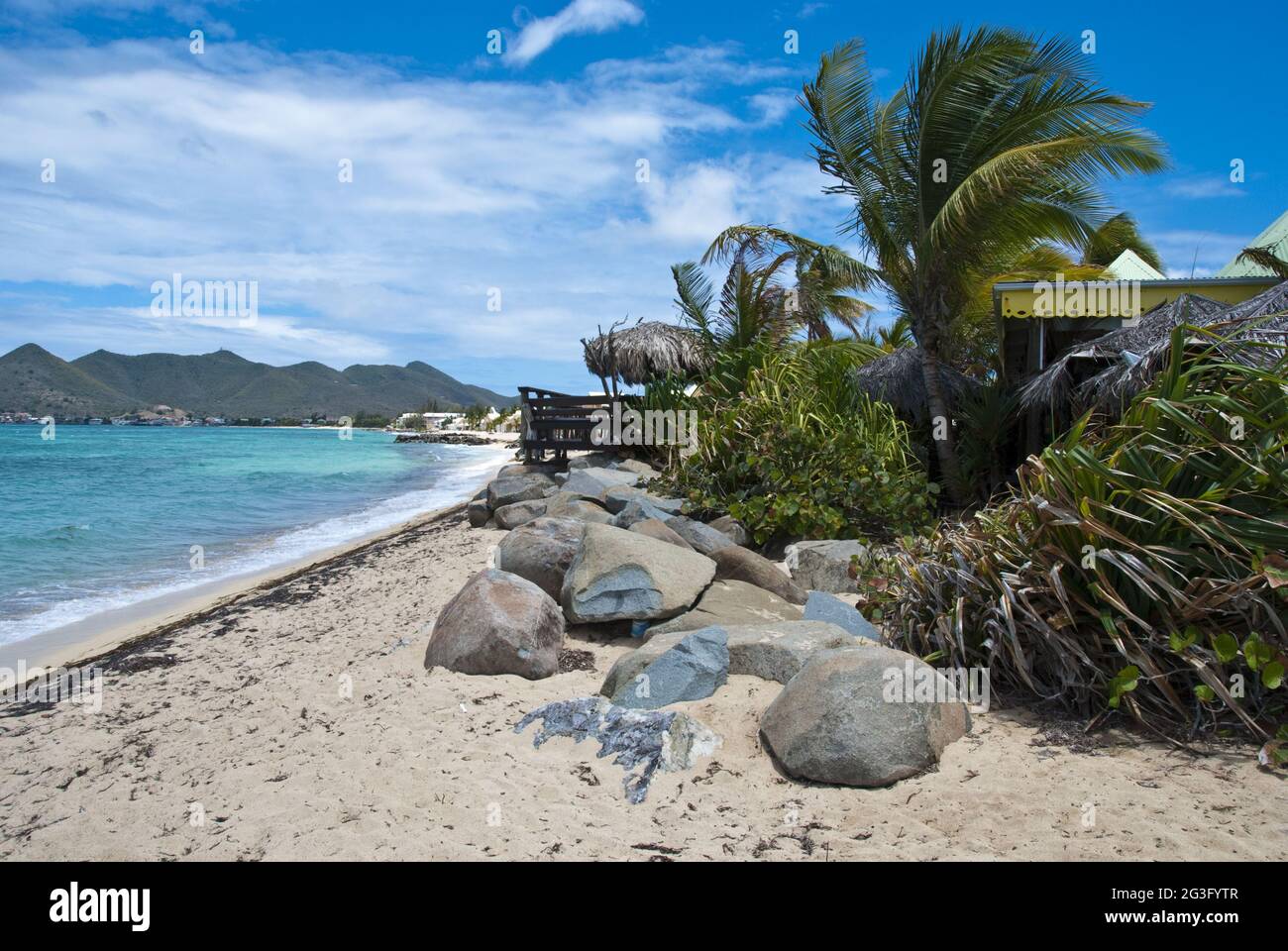 Küste in Saint Maarten, Niederländische Antillen Stockfoto