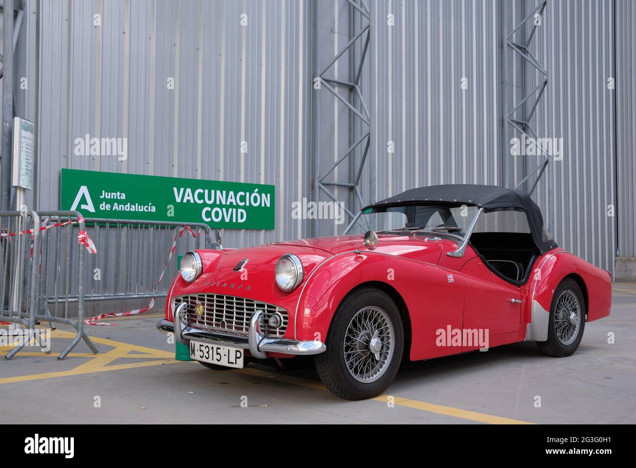 Triumph TR3. Retro Malaga 2021, Andalusien, Spanien. Stockfoto