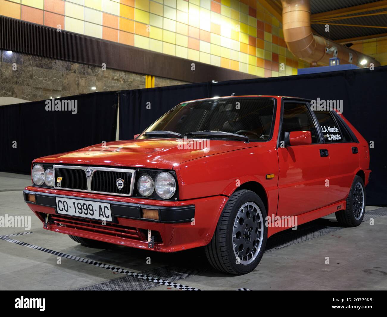 1991 Lancia Delta Integrale. Retro Malaga 2021, Andalusien, Spanien. Stockfoto
