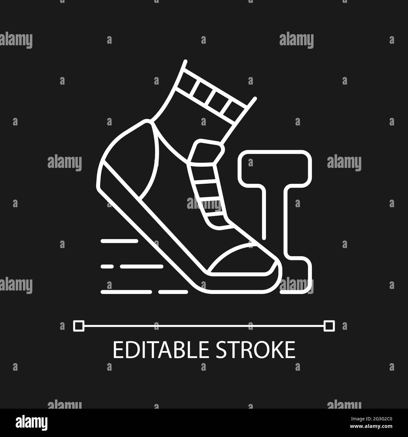 Weißes lineares Symbol für das Workout am Morgen für dunkles Design Stock Vektor