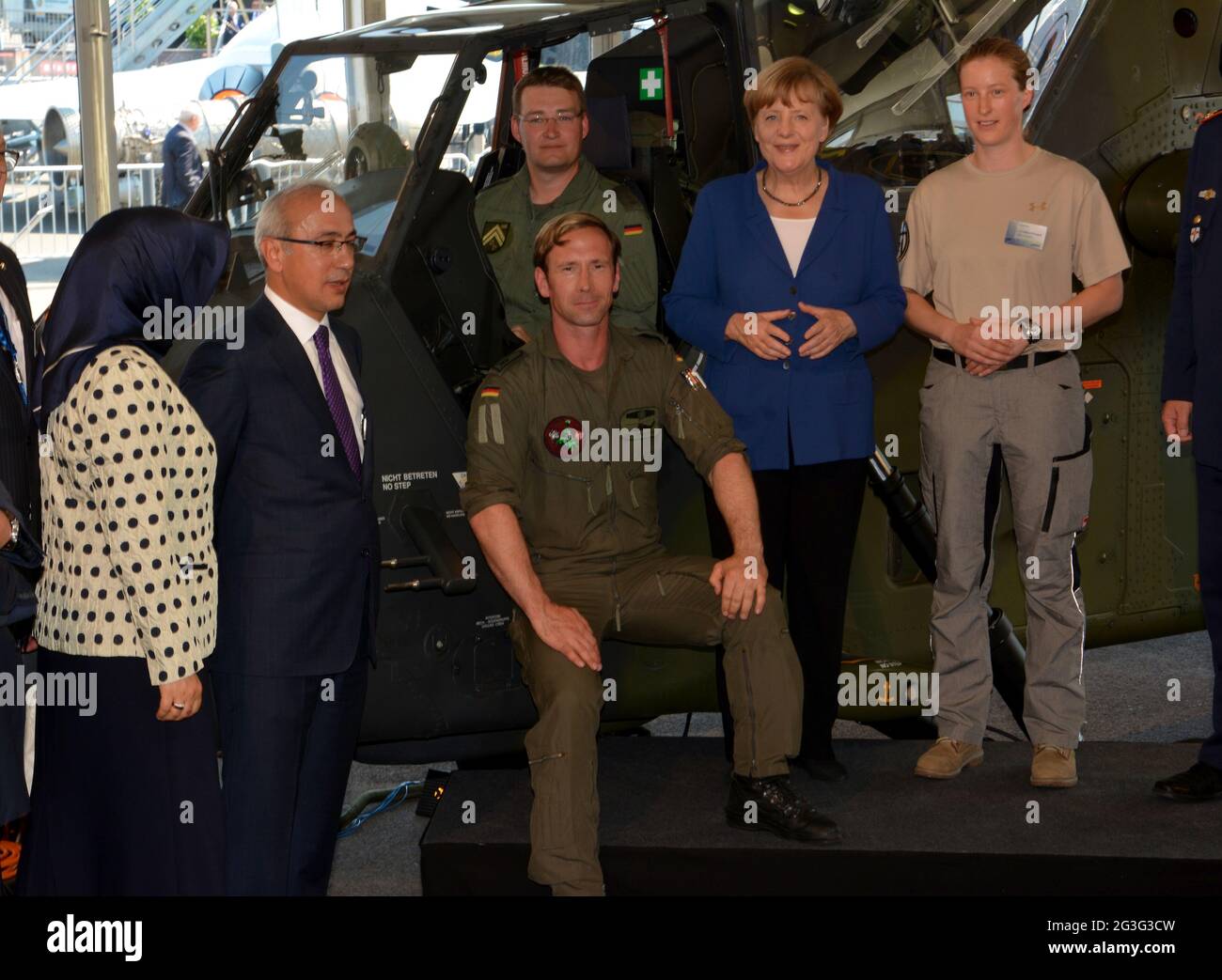 Kanzlerin Angela Merkel eroÌˆffnet die Berlin Air Show ILA Stockfoto
