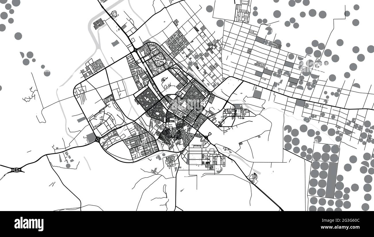 Städtischer Vektor-Stadtplan von Tabuk, Saudi-Arabien, Naher Osten Stock Vektor