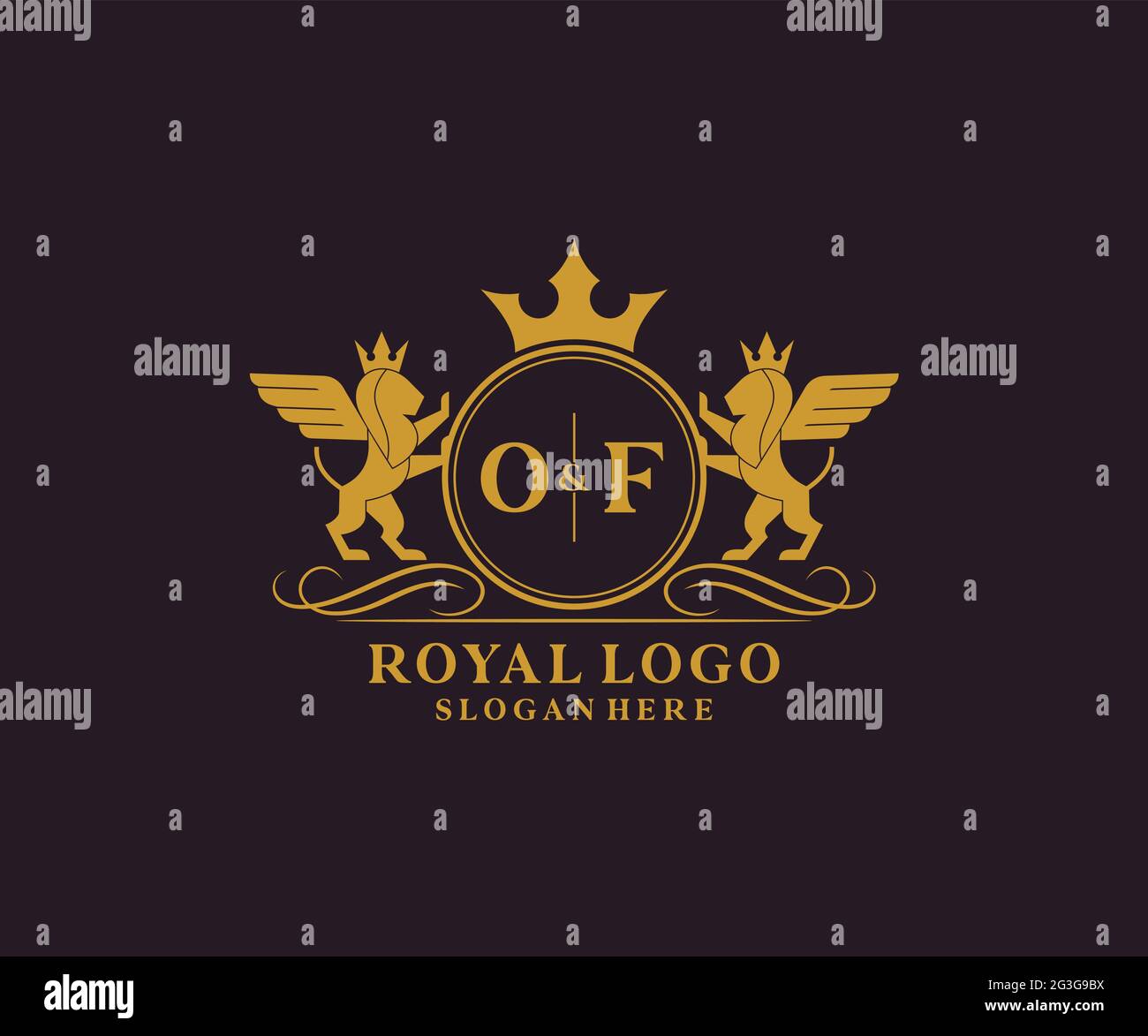 DES Briefes Lion Royal Luxury heraldic,Crest Logo Vorlage in Vektorgrafik für Restaurant, Royalty, Boutique, Cafe, Hotel, Heraldik, Schmuck, Mode und Stock Vektor