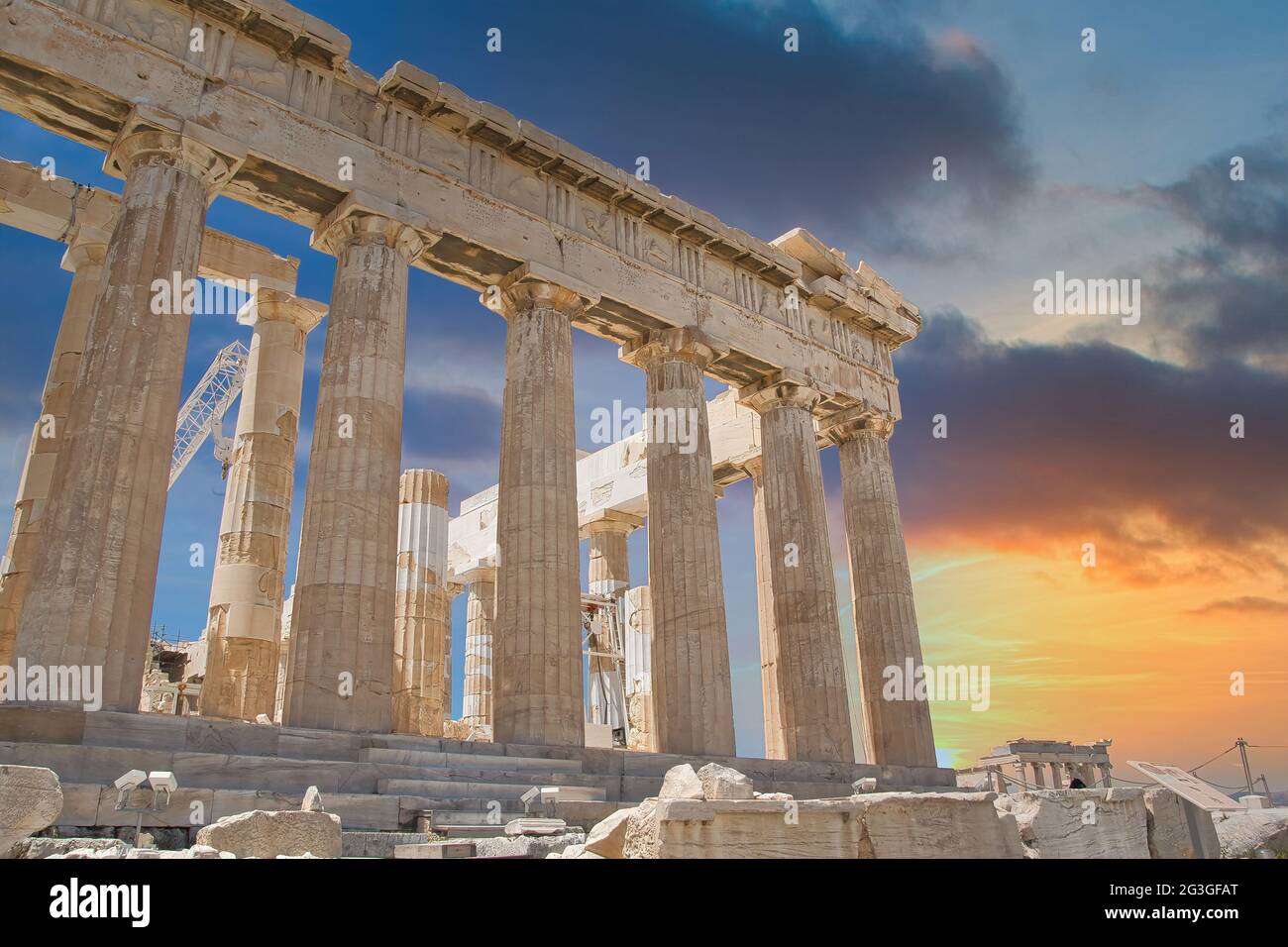 Parthenon Tempel des klassischen Athen, in der athenischen Akropolis von Griechenland Stockfoto