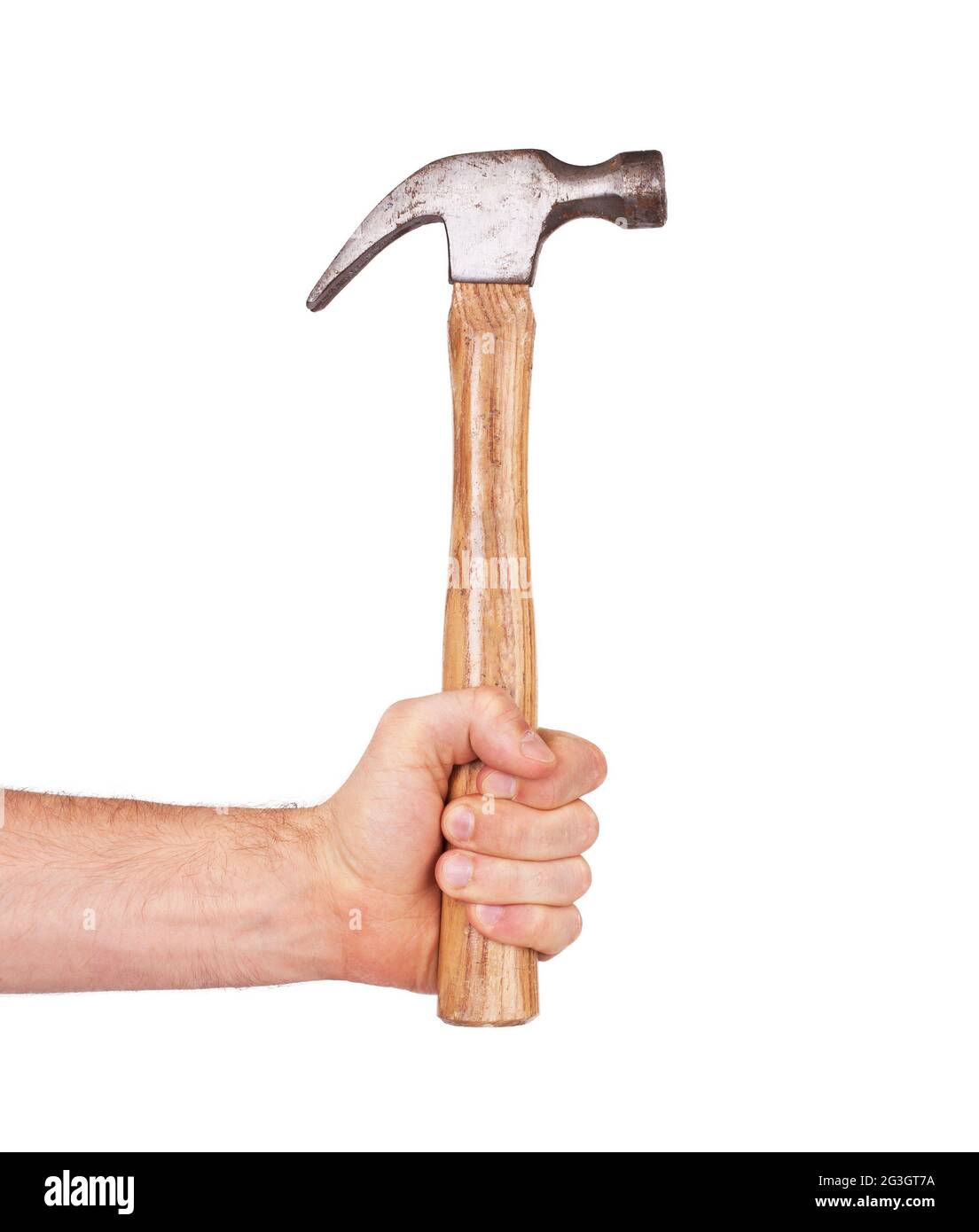 Mannes Hand Holding hammer Stockfoto
