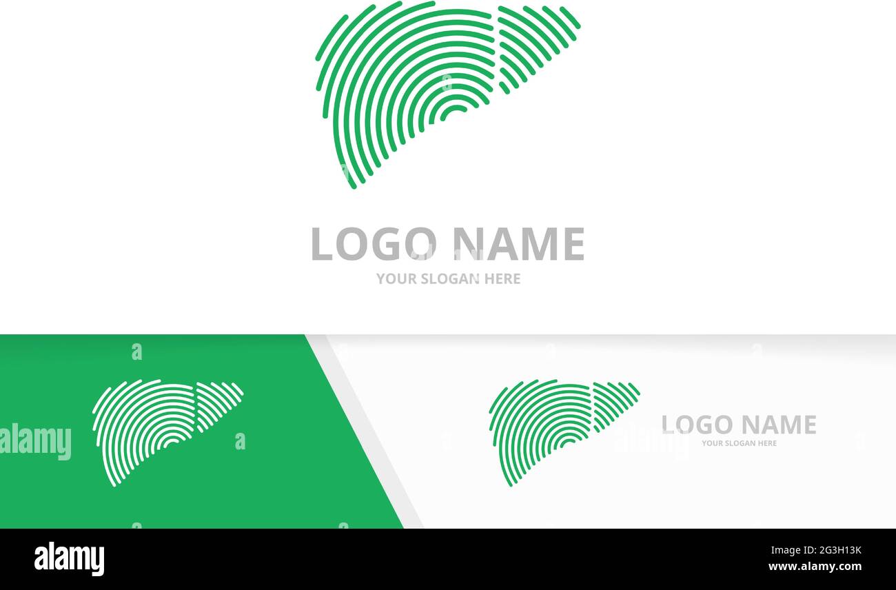 Logo der Leber für menschliche Organe. Design-Vorlage für Leberanatomie mit Logo. Stock Vektor
