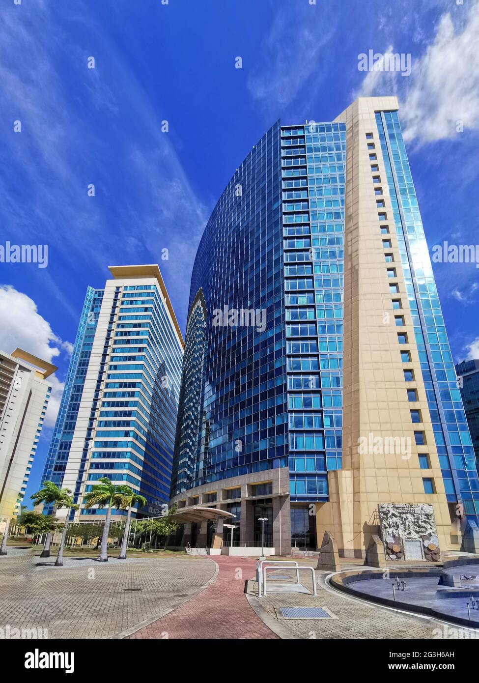Port-of-Spain, Trinidad und Tobago-12. Januar 2020: Port of Spain International Waterfront Complex. Stockfoto