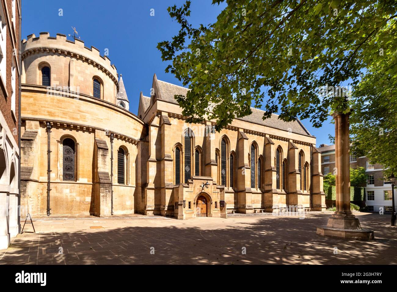 LONDON ENGLAND TEMPLE CHURCH EINE KÖNIGLICHE EIGENART IN DER NÄHE DER FLEET STREET Stockfoto
