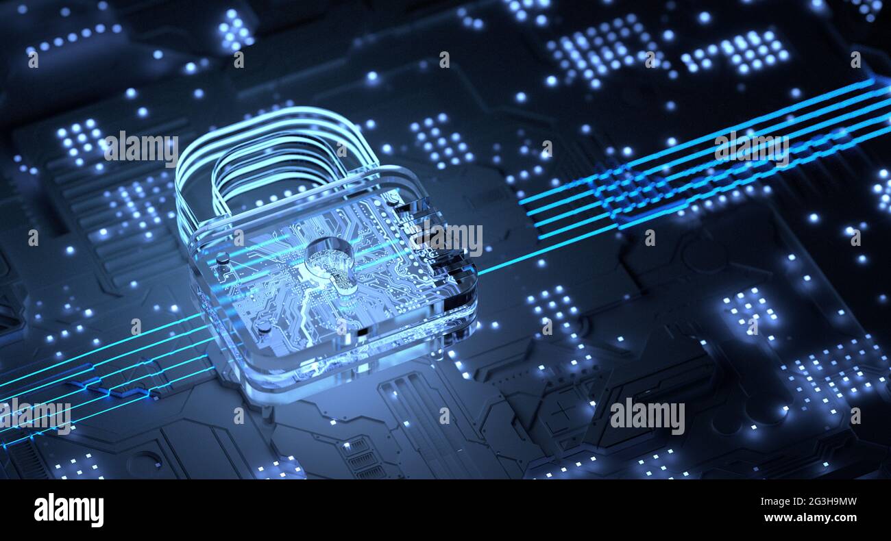 Cyber-Sicherheit, Phishing, E-Mail, Netzwerksicherheit, Computerhacker, Cloud-Computing, Ransomware Stockfoto