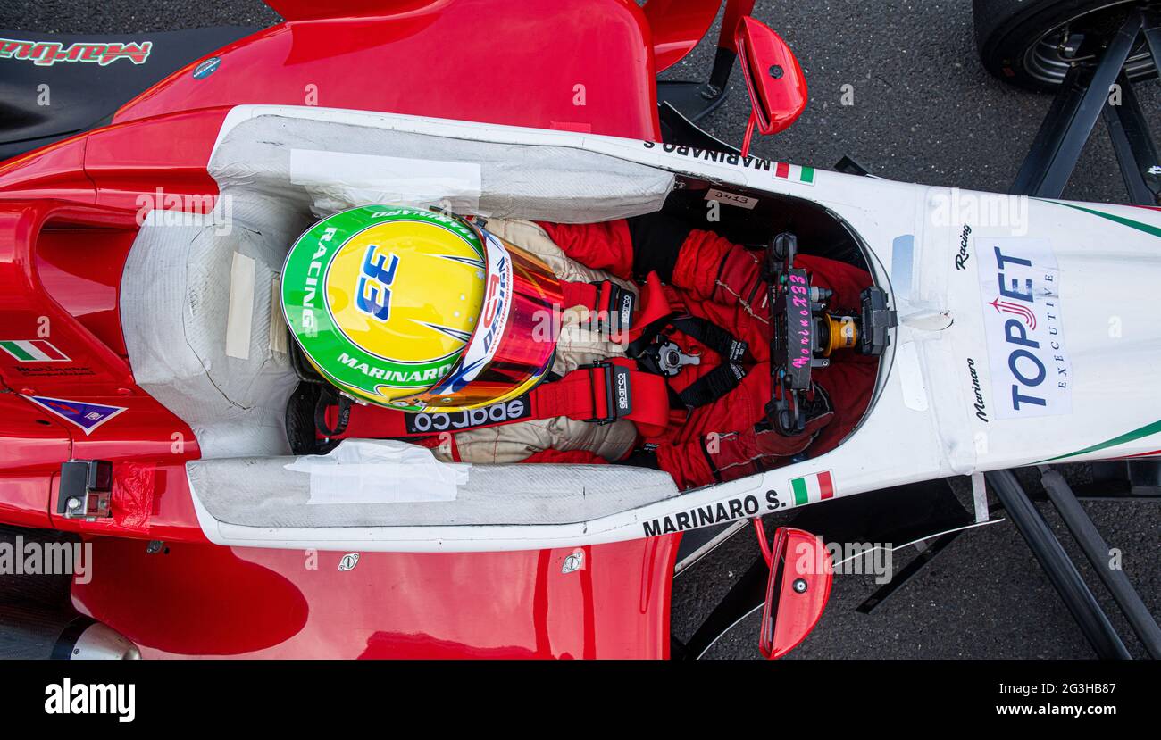 VallelungaJuni 13 2021, FX-Rennen. Blick auf Rennwagen-Einsitzer-Cockpit direkt von oben Stockfoto