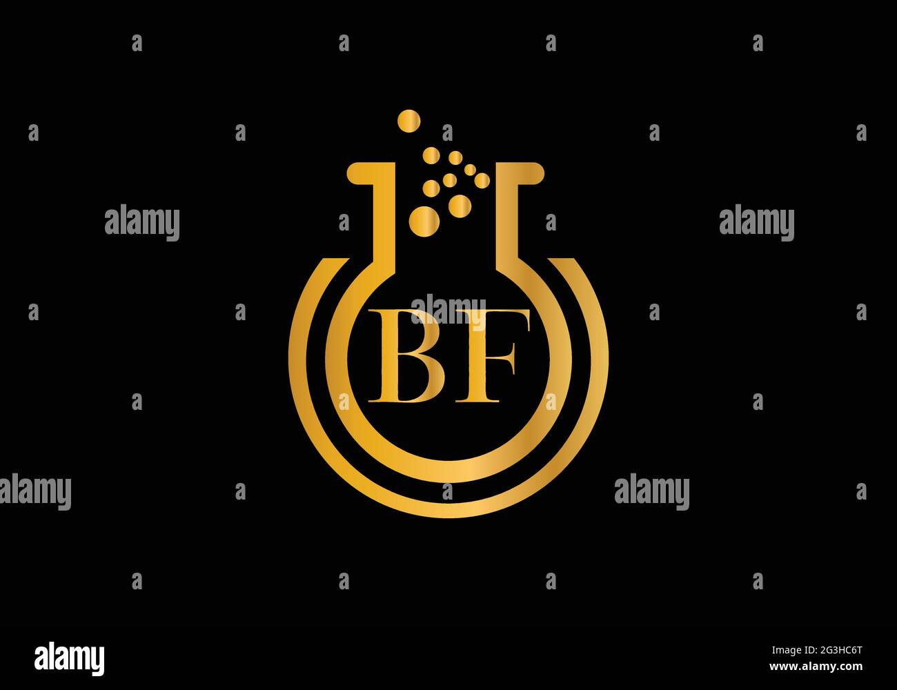 Initial Laboratory with Letter B F Creative Modern Business Typography Vektorvorlage. Stock Vektor