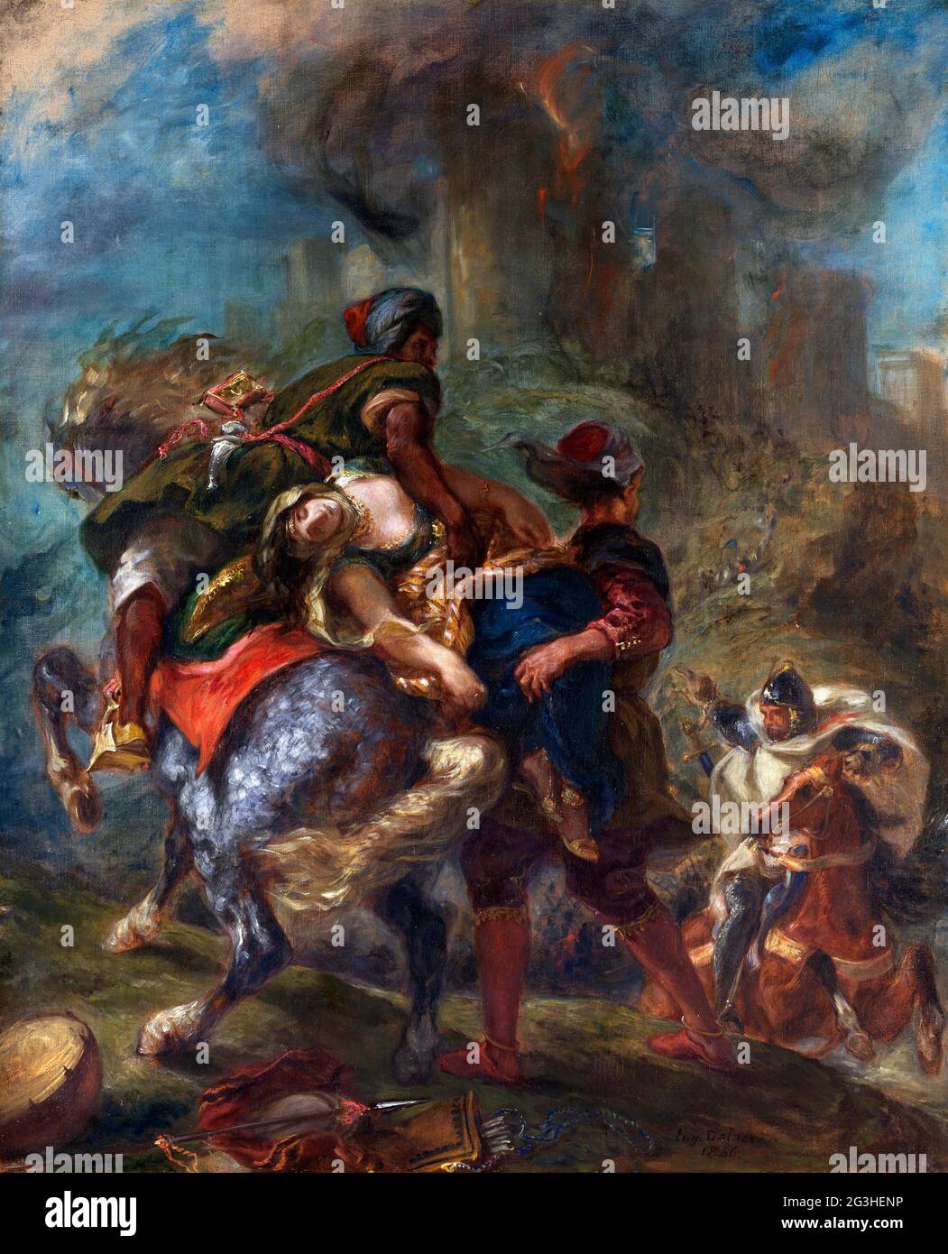 Die Entführung Rebecca von Eugène Delacroix, Öl auf Leinwand, 1846 Stockfoto
