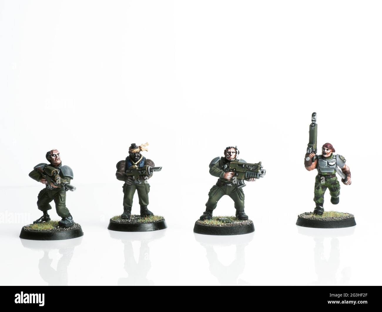 Warhammer 40k Imperiale Wachen Figuren, Figuren, Kriegsspiel Stockfoto