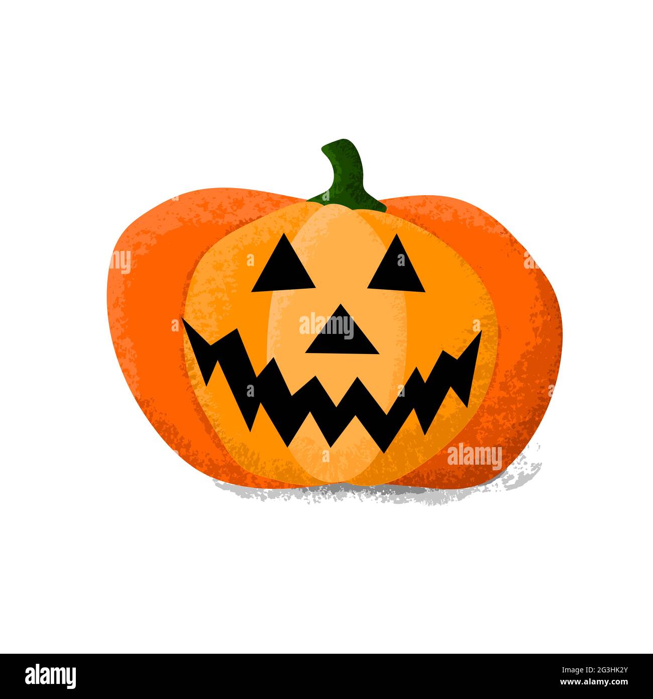 Halloween gruselig Cartoon Kürbis. Orange Kürbis isoliert auf weißem Hintergrund. Herbsturlaub. Festliches gruseliges Gemüse Maskottchen. Lächelnder Schnitt f Stock Vektor