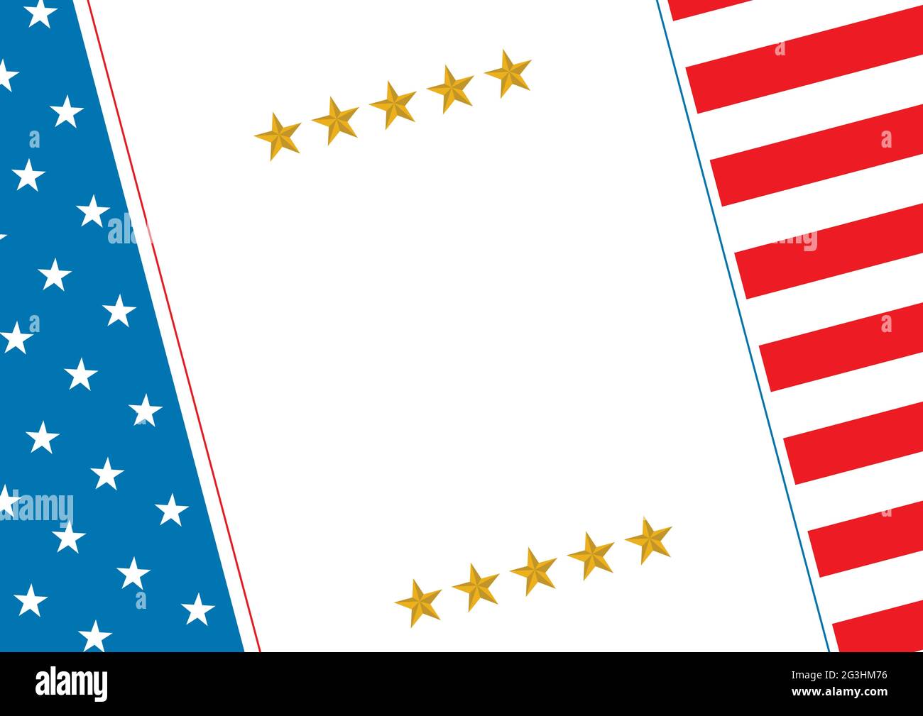 Zusammensetzung von Sternen und Streifen der amerikanischen Flagge auf Weiß Stockfoto