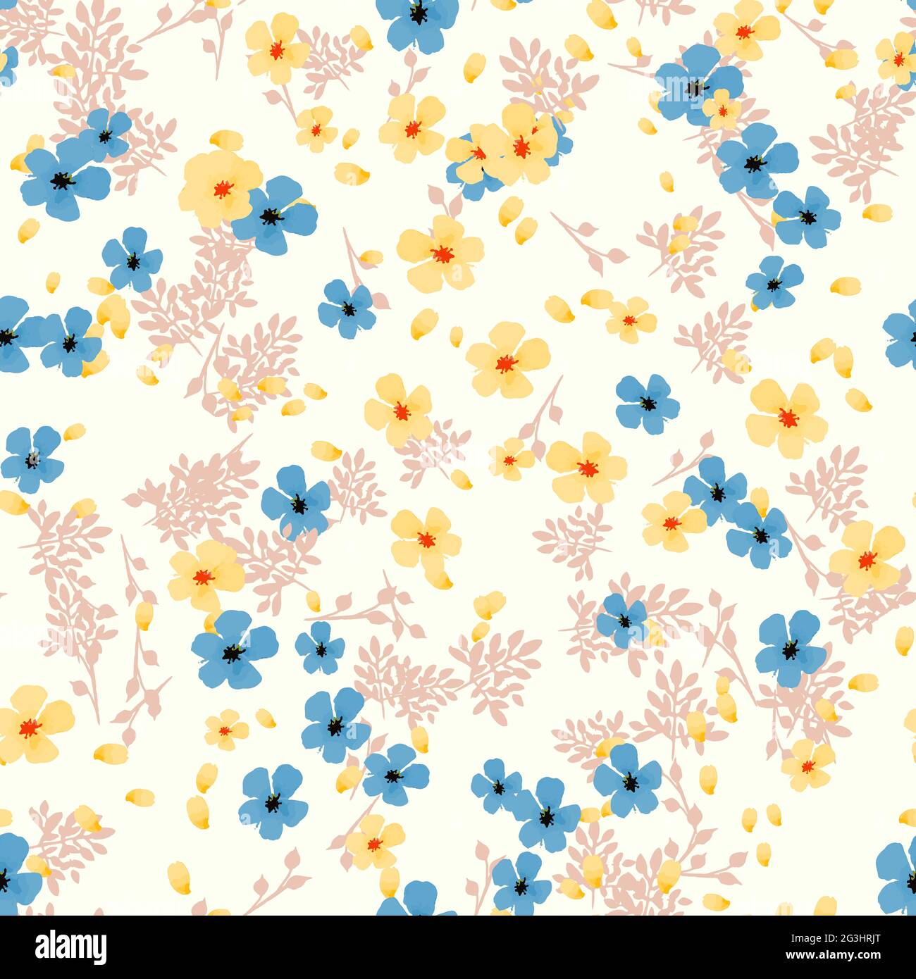 Elegantes Blumenmuster in kleiner Blüte. Liberty-Stil. Nahtloser Hintergrund mit Blumenmuster für Modedrucke. Blümchenmuster. Nahtlose Vektorstruktur. Spring bou Stock Vektor