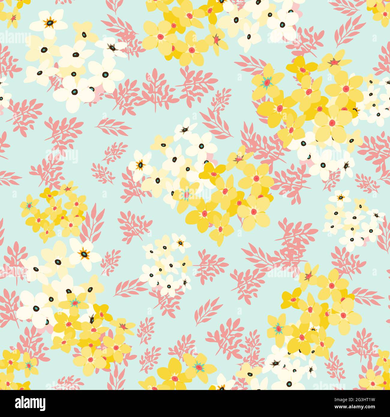 Elegantes Blumenmuster in kleiner Blüte. Liberty-Stil. Nahtloser Hintergrund mit Blumenmuster für Modedrucke. Blümchenmuster. Nahtlose Vektorstruktur. Spring bou Stock Vektor