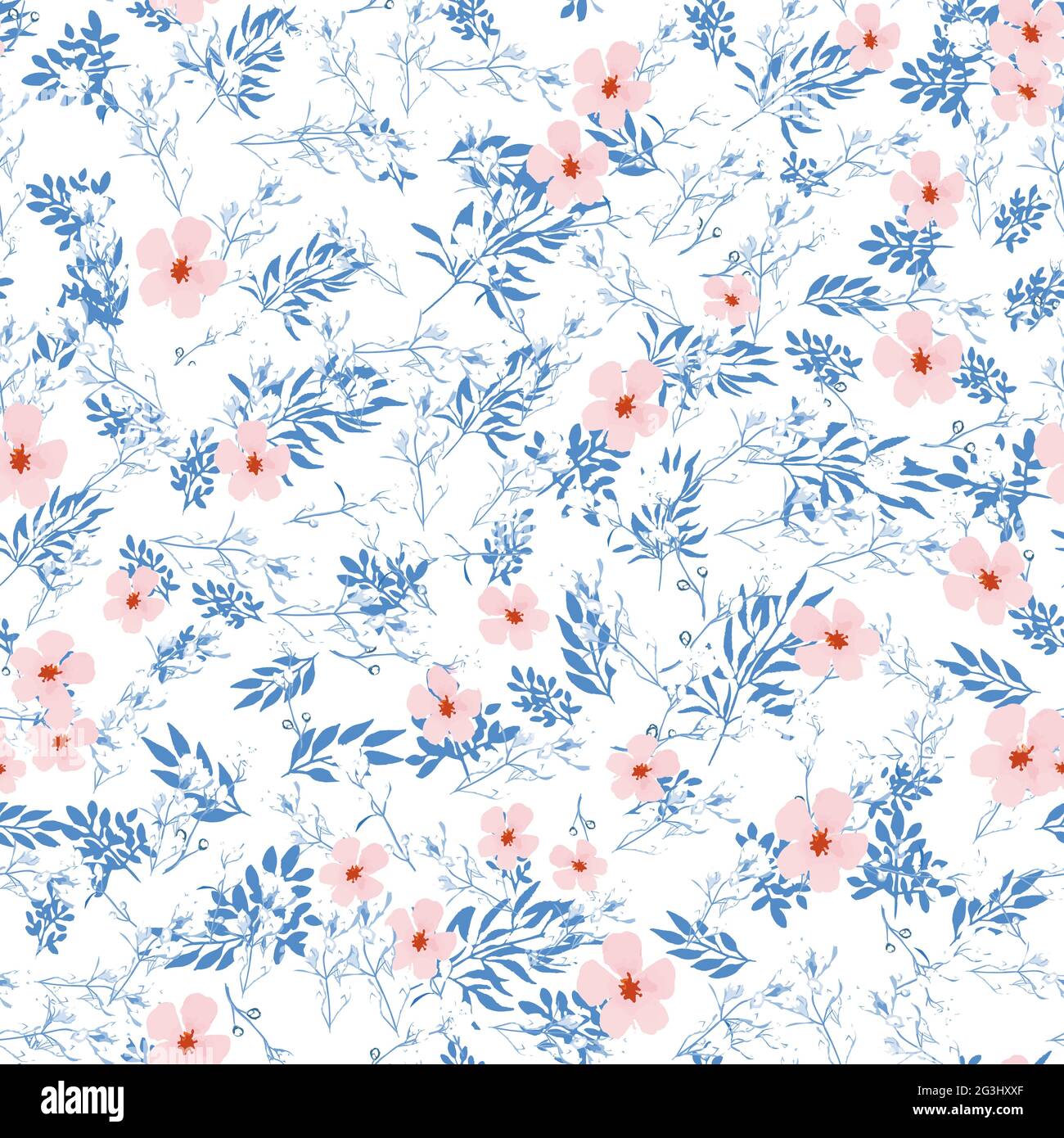 Elegantes Blumenmuster in kleiner Blüte. Liberty-Stil. Nahtloser Hintergrund mit Blumenmuster für Modedrucke. Blümchenmuster. Nahtlose Vektorstruktur. Spring bou Stock Vektor