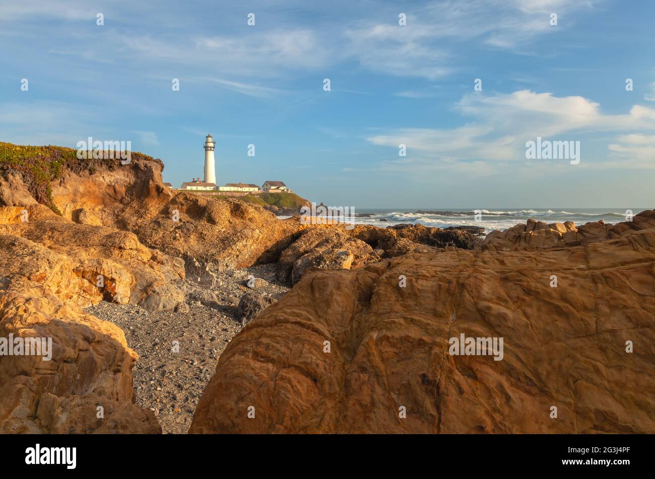 Pigeon Point Lighthouse in Pigeon Point Light Station State Historic Park, Kalifornien, USA. Stockfoto