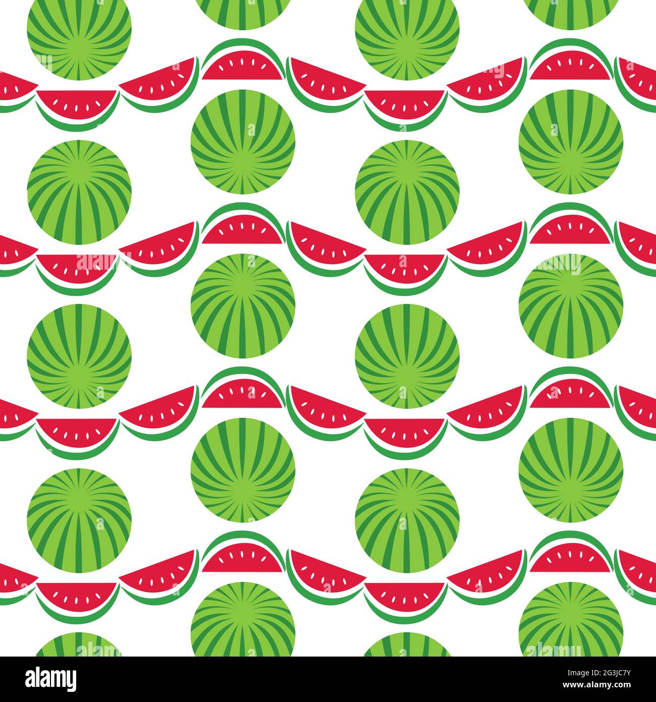 Wassermelonen geometrische Vektor-Muster nahtlose Muster Hintergrund. Stock Vektor