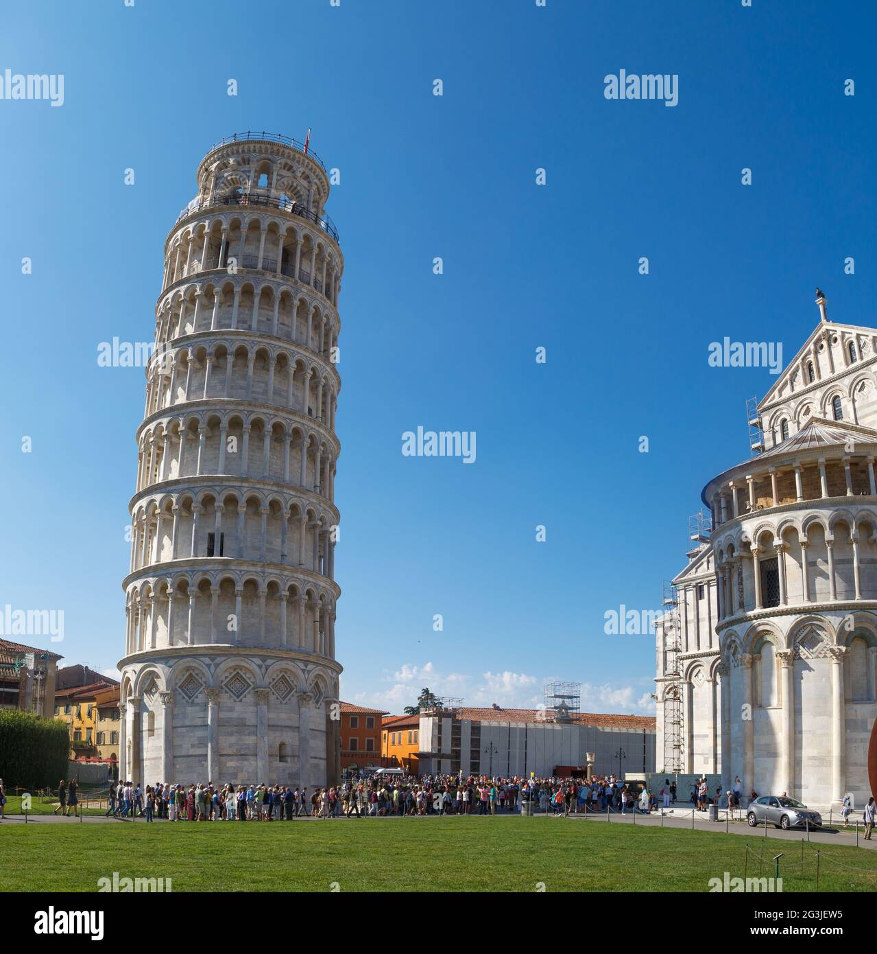Blick Auf Den Turm Von Pisa Stockfoto