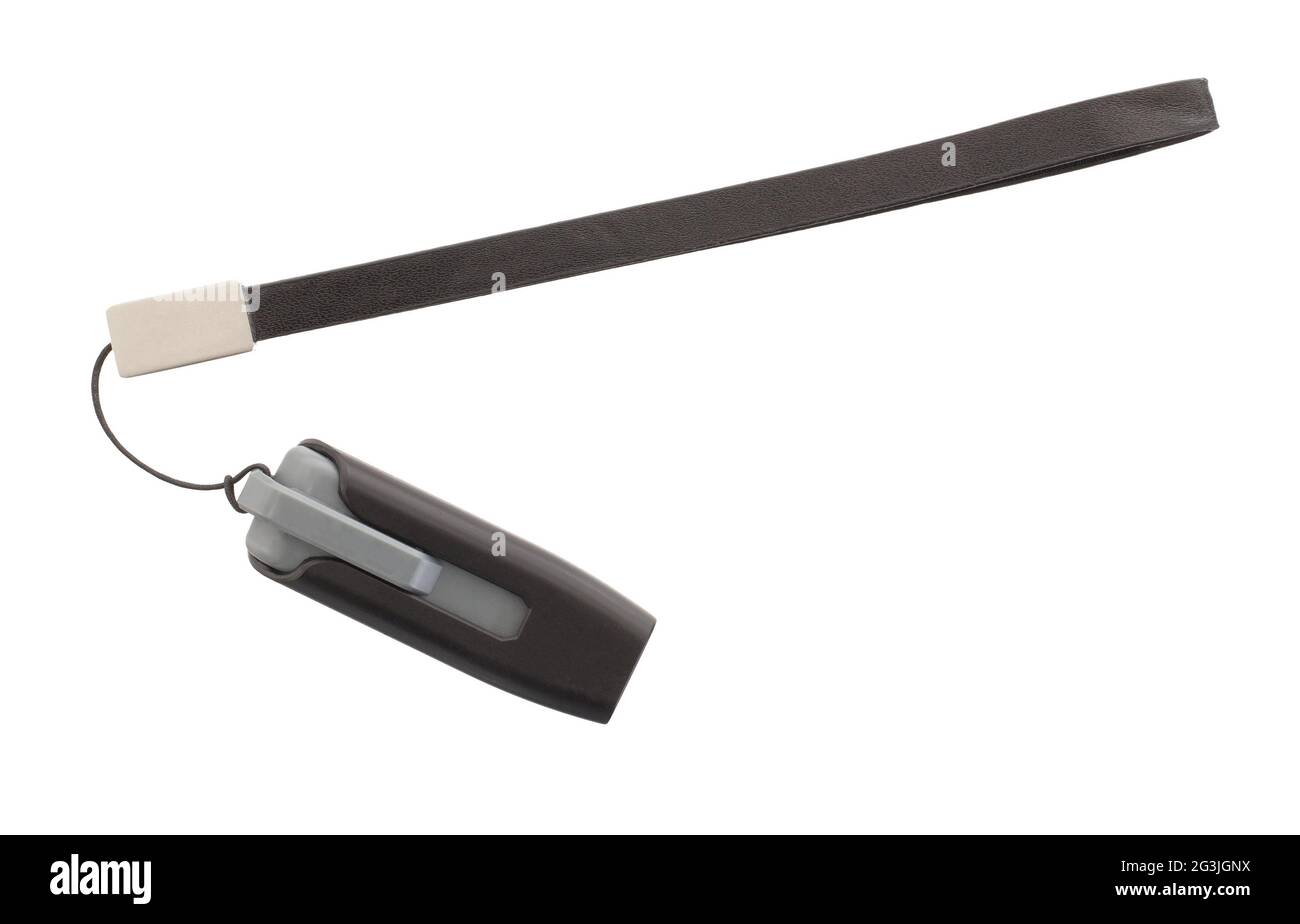 Schwarzer USB-Speicherstick isoliert Stockfoto