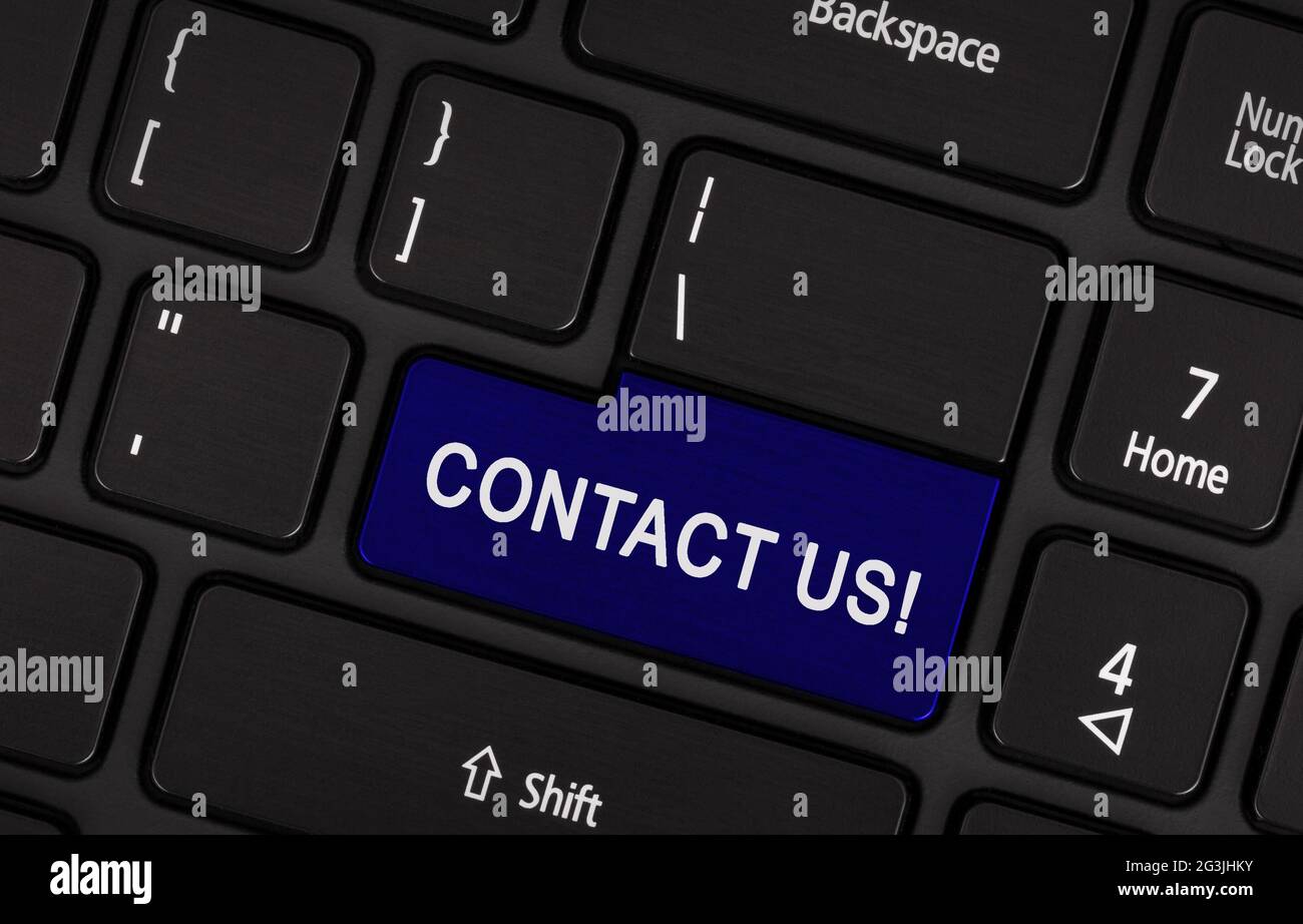 Website Vorlage Abschnitt Schlüssel mit Kontakt Text Stockfoto