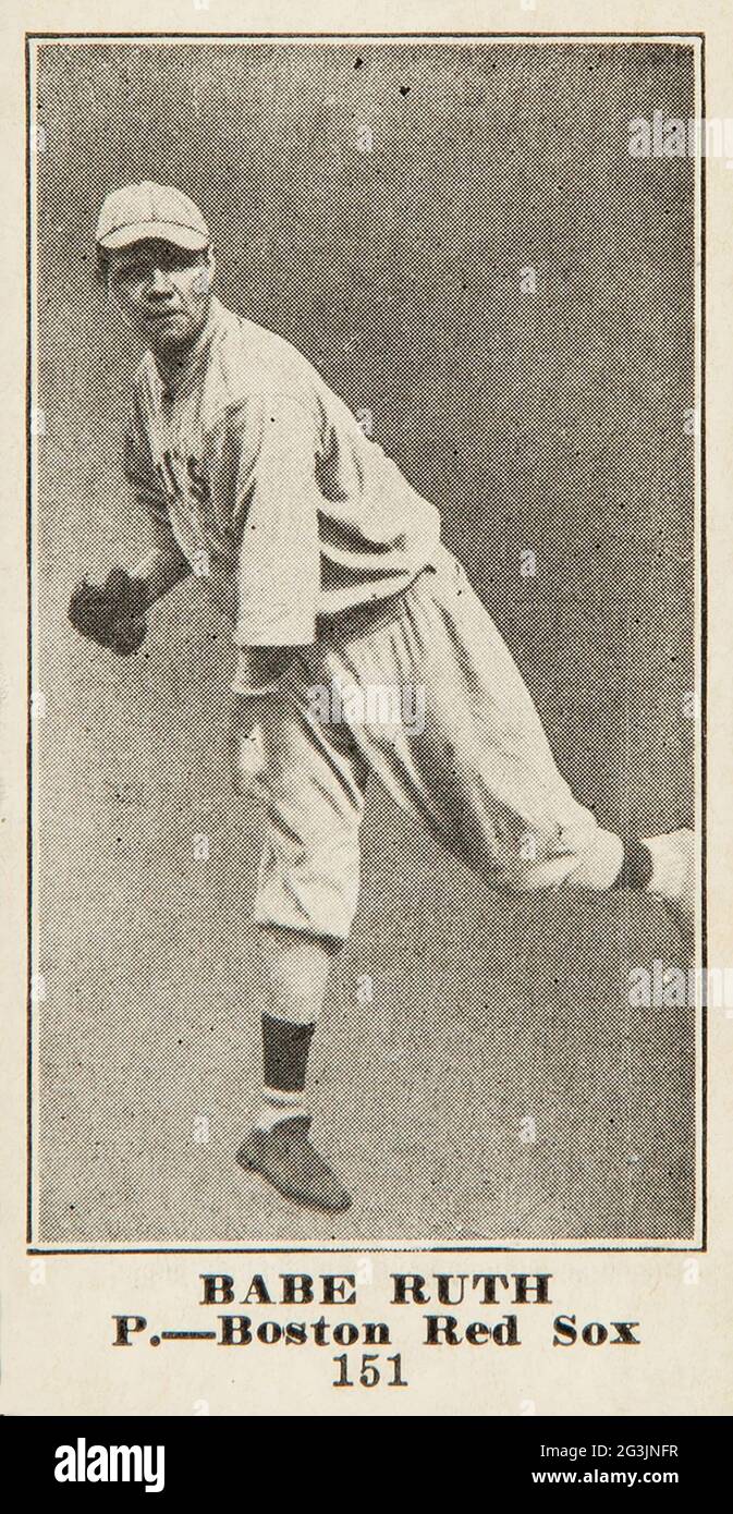 1916 Standard Biscuit Babe Ruth #151 Rookie-Karte, Boston Red Sox Stockfoto